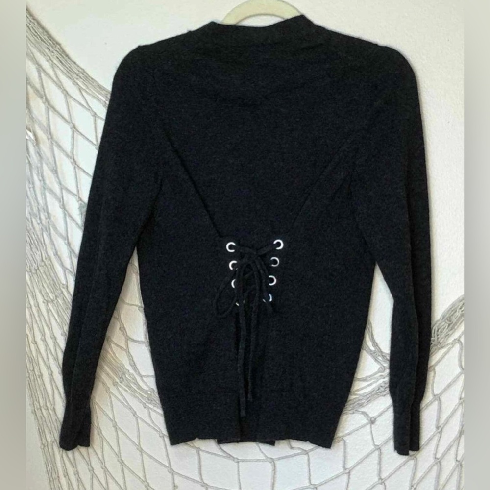 Sandro Black Crew Neck Sweater wool cashmere XS